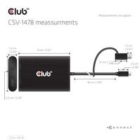 club3D USB-C Adapter [1x USB-C stekker, USB-A-stekker - 2x DisplayPort bus] CSV-1478 0.18 m - thumbnail