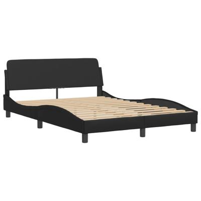 Bedframe met LED-verlichting kunstleer zwart 160x200 cm
