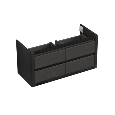 Onderkast Forzalaqua Gela 120x51x60 Cm 4 Softclose Lades Eiken Black Oiled