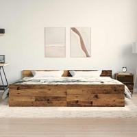 Bedframe met hoofdeinde Oud hout 200 x 200 cm Bewerkt hout - thumbnail
