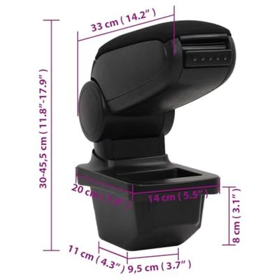 VidaXL Armsteun 14x33x(30-45,5) cm abs zwart