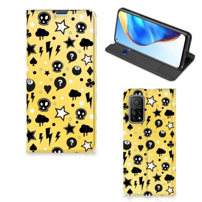 Mobiel BookCase Xiaomi Mi 10T | 10T Pro Punk Geel Mobiel BookCase Xiaomi Mi 10T | 10T Pro Punk Geel