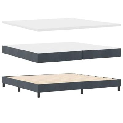 Boxspringbed met donkergrijs fluwelen matras 80x200 cm