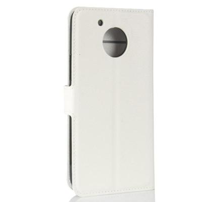 Voor Motorola Moto E4 Plus (Amerikaanse versie) Litchi textuur horizontaal lederen draagtas met houder & kaartsleuven & Wallet(White) spiegelen