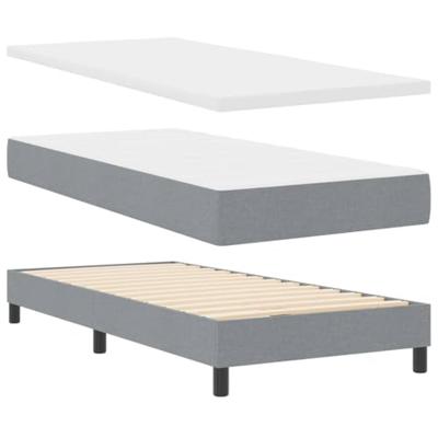 Boxspringbed met matras met matras Lichtgrijs 90 x 200 cm Stof