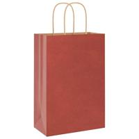 VidaXL Papieren zakken 250 st met hengsels 21x11x31 cm rood - thumbnail