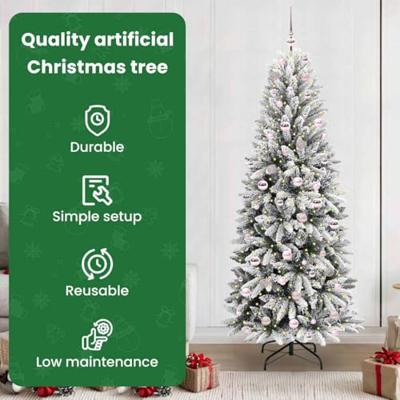 VidaXL Kunstkerstboom wit 210 cm pvc en plastic en staal en pe