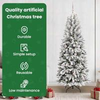 VidaXL Kunstkerstboom wit 210 cm pvc en plastic en staal en pe - thumbnail