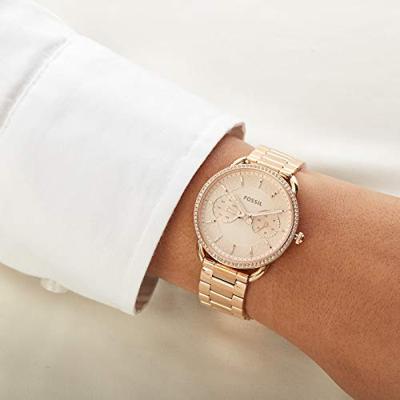 Fossil Heren Tailor Rose-Goud roestvrij staal multifunctioneel horloge ES4264