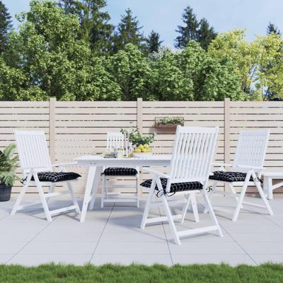 VidaXL Stoelkussens 4 st 50x50x7 cm stof ruitpatroon zwart VidaXL Stoelkussens 4 st 50x50x7 cm stof ruitpatroon zwart