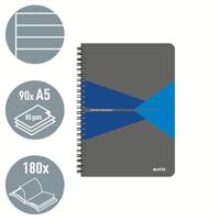 Notitieboek leitz office a5 lijn 180pag grijs bl | 5 stuks - thumbnail