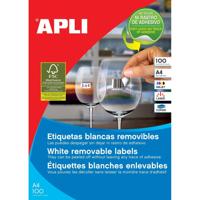 Apli afneembare witte etiketten ft 210 x 297 mm (b x h) (b x h), 100 stuks, 1 per blad (3060) - thumbnail