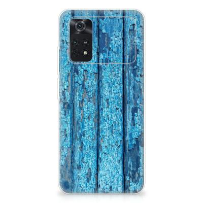 Xiaomi Poco M4 Pro 4G | Bumper Hoesje | Wood Blue Xiaomi Poco M4 Pro 4G | Bumper Hoesje | Wood Blue