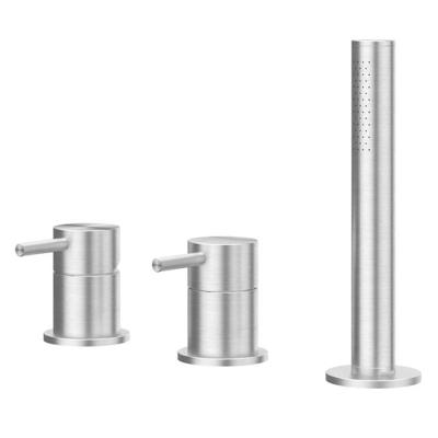 Badrandcombinatie IVY Concord 3-gats Mengkraan Met Uittrekbare Handdouche Zonder Uitloop Geborsteld RVS316