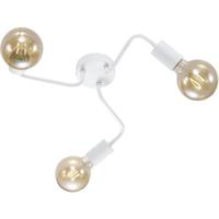 LED Plafondlamp Rond - 3 E27 Fittingen - Mat Wit Aluminium - thumbnail