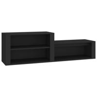 VidaXL Schoenenkast 150x35x45 cm bewerkt hout zwart - thumbnail
