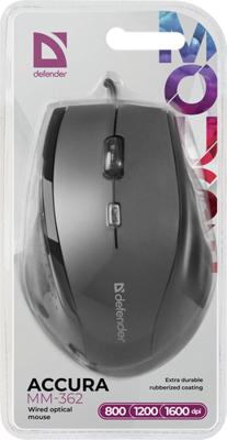 MOUSE DEFENDER ACCURA MM-362 CZARNA OPTICAL 1600DPI 6P