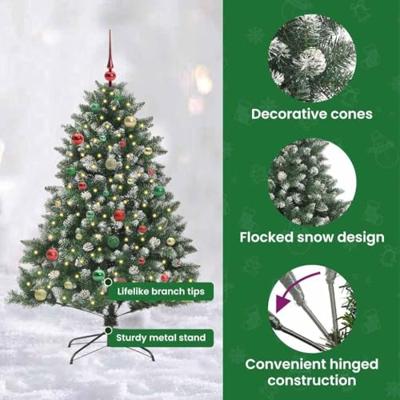 VidaXL Kunstkerstboom met 150 led groen 150 cm pvc en plastic en staal
