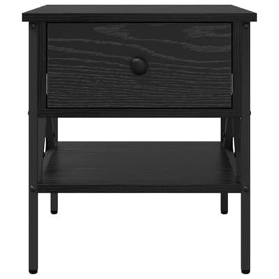 Nachtkastje met lade 2 pcs Zwart eiken 40 x 42 x 45 cm