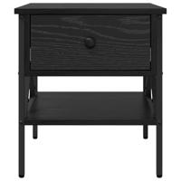 Nachtkastje met lade 2 pcs Zwart eiken 40 x 42 x 45 cm - thumbnail
