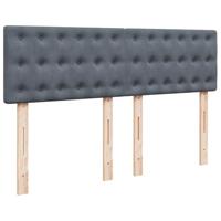 Boxspring met matras fluweel donkergrijs 140x190 cm - thumbnail