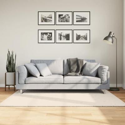 VidaXL Vloerkleed istan hoogpolig glanzend 140x200 cm crèmekleurig VidaXL Vloerkleed istan hoogpolig glanzend 140x200 cm crèmekleurig
