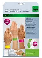 Sigel SI-EB212 Evenementenbandjes Super Soft, 255x25mm 120 Stuks Neon Groen - thumbnail