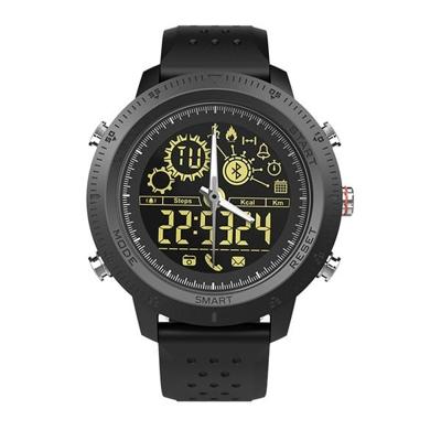 NX02 Sport Smartwatch IP67 waterdichte ondersteuning Tracker calorieën stappenteller Smartwatch Stopwatch oproep SMS Reminder(black)