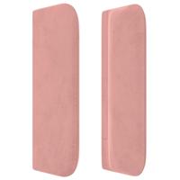 Hoofdbord met randen 103x16x118/128 cm fluweel roze - thumbnail