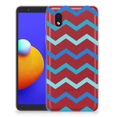 Samsung Galaxy A01 Core | TPU bumper | Zigzag Blauw Samsung Galaxy A01 Core | TPU bumper | Zigzag Blauw