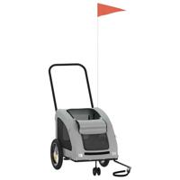 VidaXL Hondenfietstrailer oxford stof en ijzer grijs - thumbnail