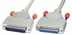 LINDY 31374 - RS232 verlengkabel 1:1-25 pol. Sub-D-stekker op 25-polig. Sub-D-koppeling, 2 m