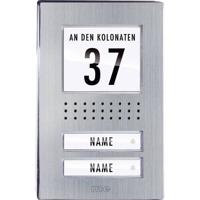 m-e modern-electronics ADV-120.1 EG Vistadoor Buitenunit voor Deurintercom Kabelgebonden Tweegezinswoning RVS - thumbnail