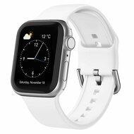 Soft siliconen bandje met gespsluiting - Wit - Geschikt voor Apple Watch 38mm / 40mm / 41mm / 42mm