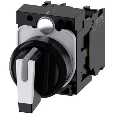 Siemens 3SU11002BL601NA0 3SU1100-2BL60-1NA0 Knevelschakelaar Zwart, Wit 2 x 45 ° 1 stuk(s)