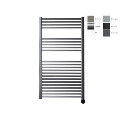 Sanicare Elektrische Radiator - 111.8x60cm - 730W - design - thermostaat - zwart - rechtsonder - gunmetal (antraciet) HRAEZ 601118/M