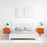 Nachtkastje 2 pcs Bruin 39 x 34 x 33 cm Massief grenenhout - thumbnail