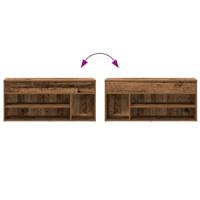 Schoenenbank 102x30,5x45 cm bewerkt hout oud houtkleurig - thumbnail