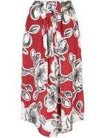 Stine Goya Dahlia-print silk skirt - Red - thumbnail