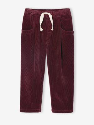 Meisjesbroek van fluweel / velours met losse pasvorm bordeauxrood Meisjesbroek van fluweel / velours met losse pasvorm bordeauxrood