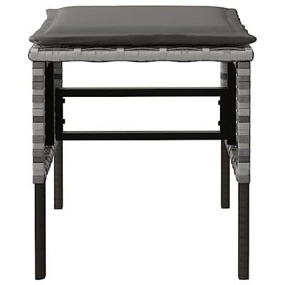 Tuinvoetenbanken 4 st met kussens poly rattan grijs