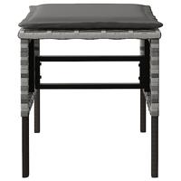 Tuinvoetenbanken 4 st met kussens poly rattan grijs - thumbnail