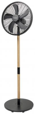 Bestron dfs45wb design statiefventilator (zwart/houtkleur, ø 45 cm | stijlvol hout desgin)