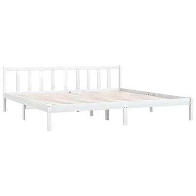 Bedframe massief grenenhout wit 180x200 cm