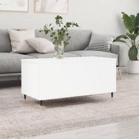 Salontafel 90x44,5x45 cm bewerkt hout wit - thumbnail