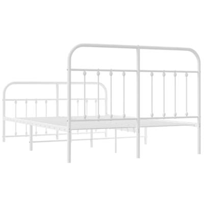 Bedframe met hoofd- en voeteneinde metaal wit 135x190 cm