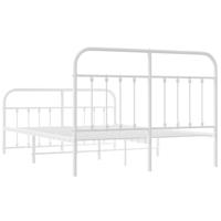 Bedframe met hoofd- en voeteneinde metaal wit 135x190 cm - thumbnail