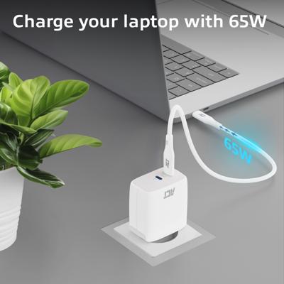 ACT Connectivity usb-c lader 65w 2-port met power delivery pps en ganfast (wit)