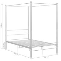 Hemelbedframe metaal wit 140x200 cm - thumbnail