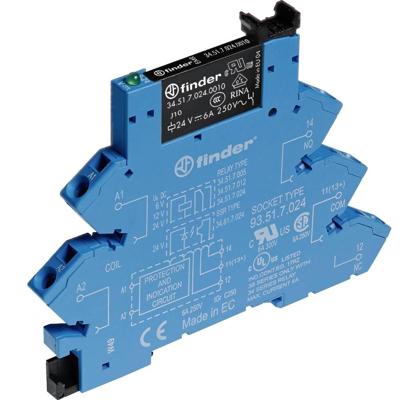 Finder 38.61.0.048.0060 Koppelrelais 48 V DC/AC 6 A 1x wisselcontact Piece 1 stuk(s)